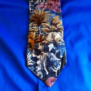 EUC nature's museum stegosaurus jurassic period tie